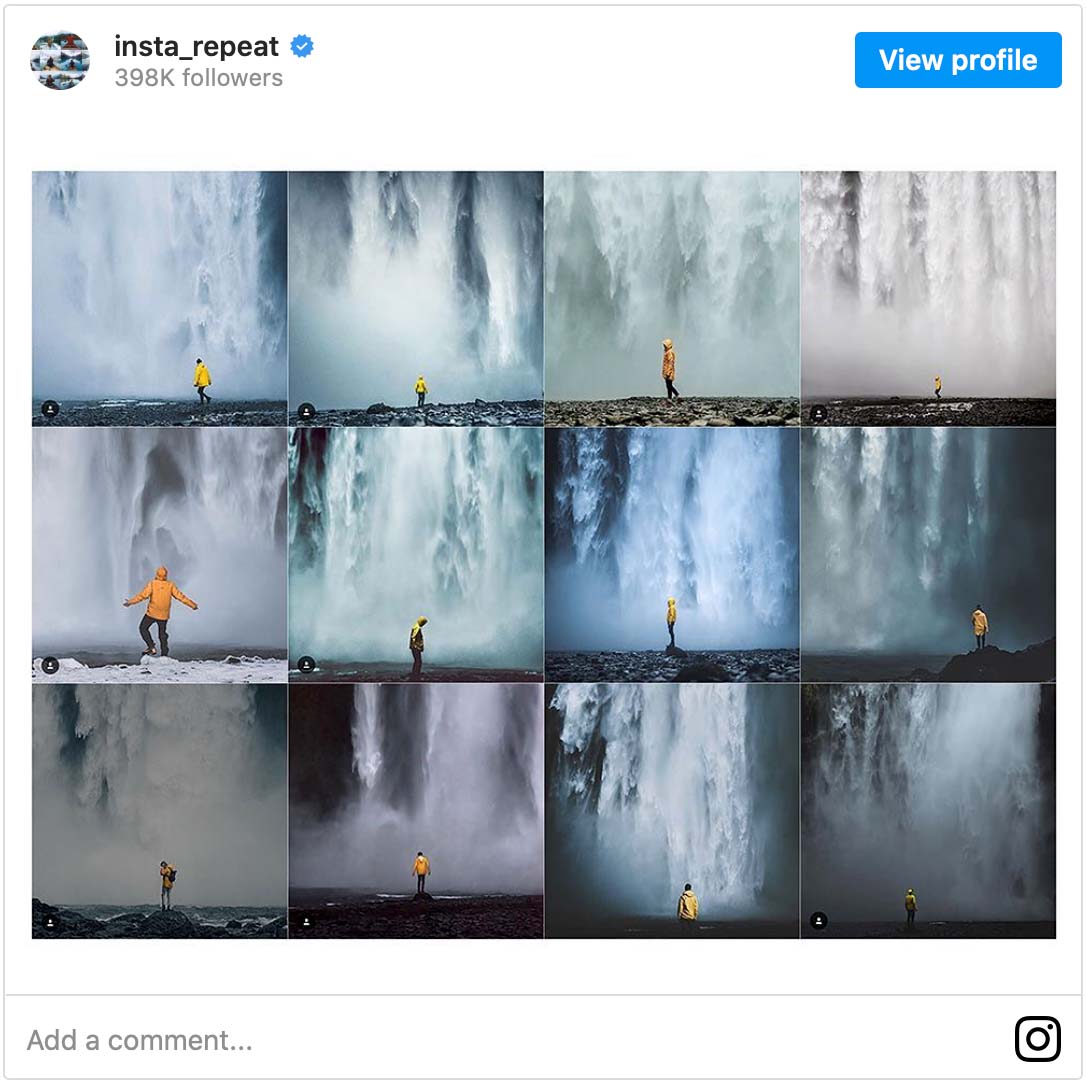 Insta repeat dezelfde foto's van andere mensen
