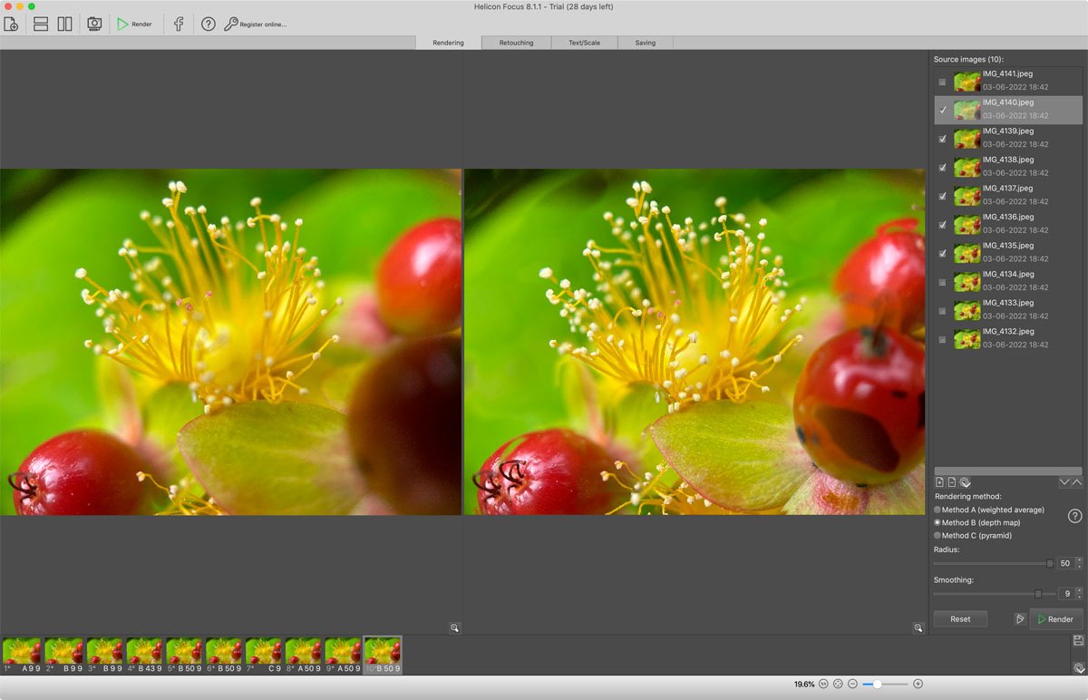 Focus stacking-programma