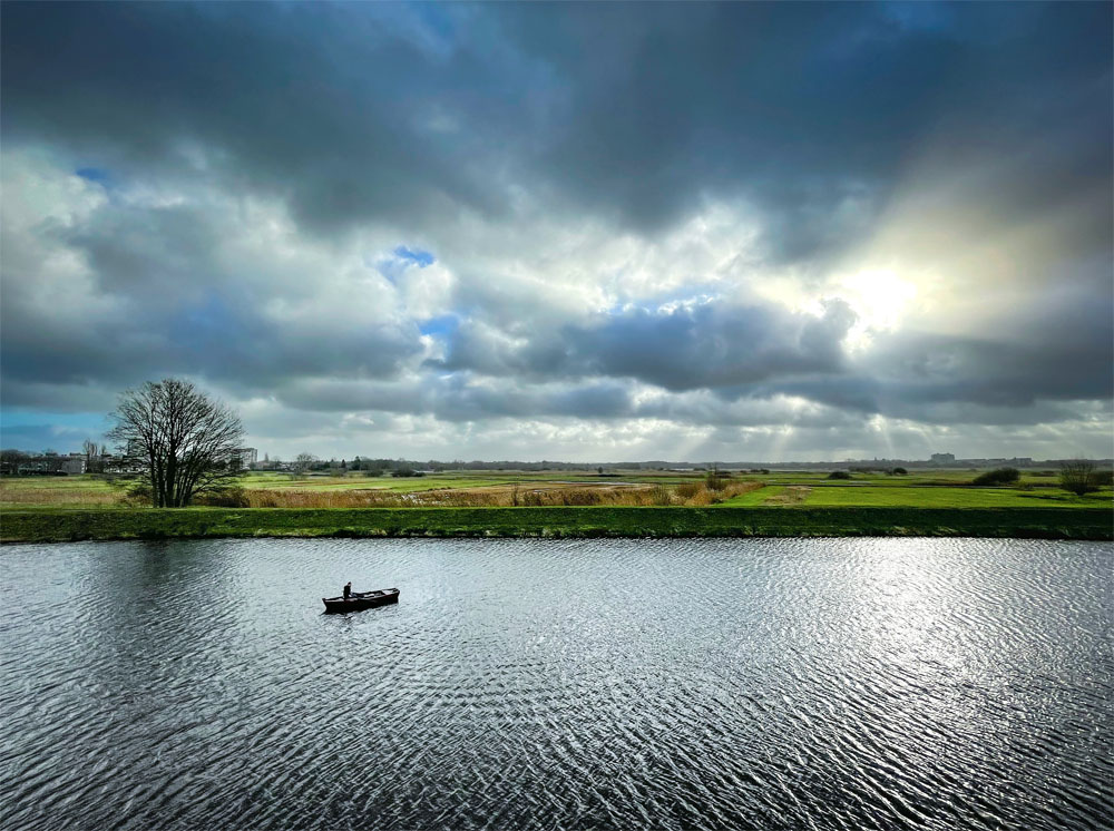 Uitzicht op Het Bossche Broek vanaf de vestingmuur