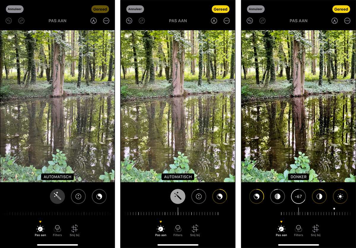 Het effect van het Toverstafje in Apple Foto’s op een iPhone