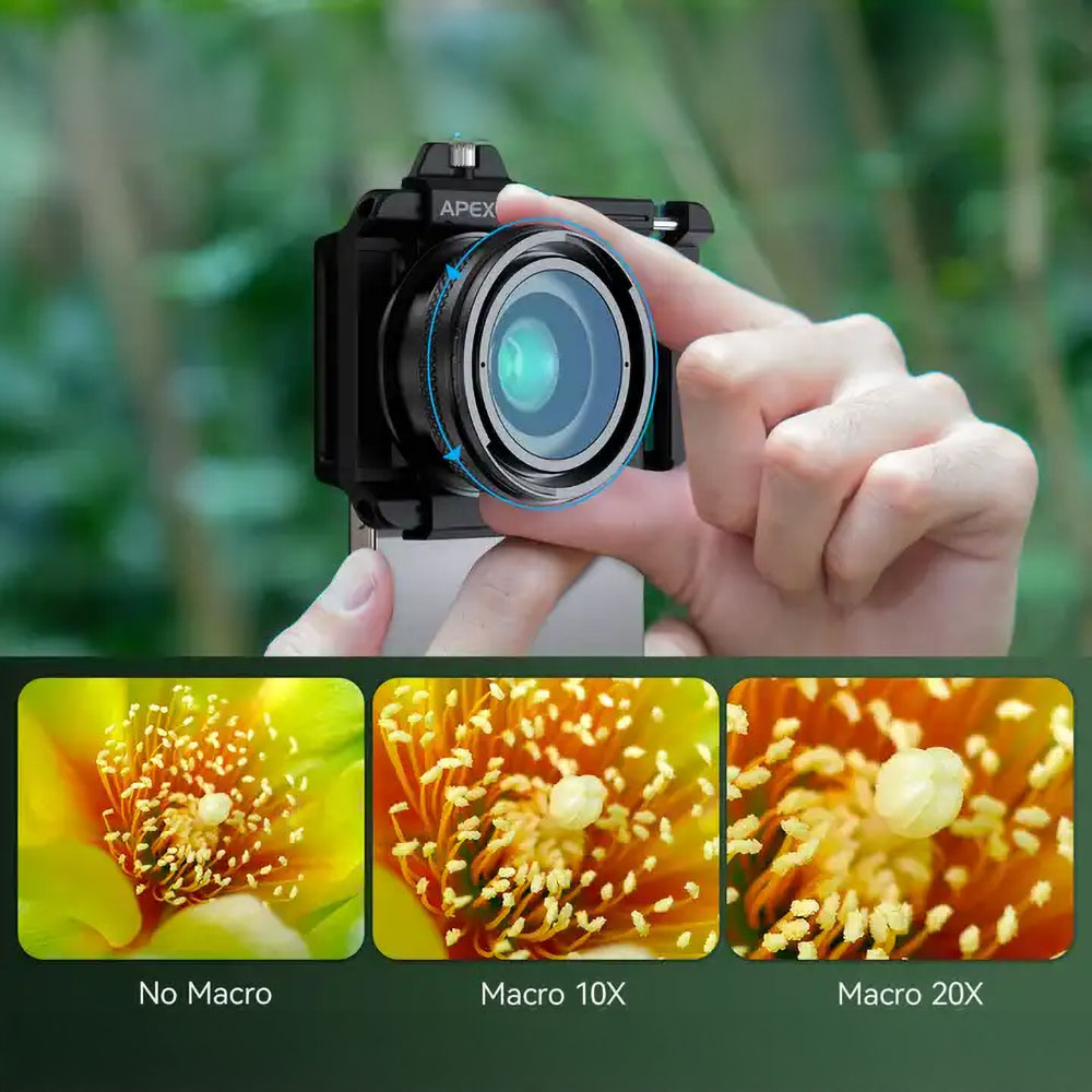 10 tot 20 keer macro met de Apexel macrozoom